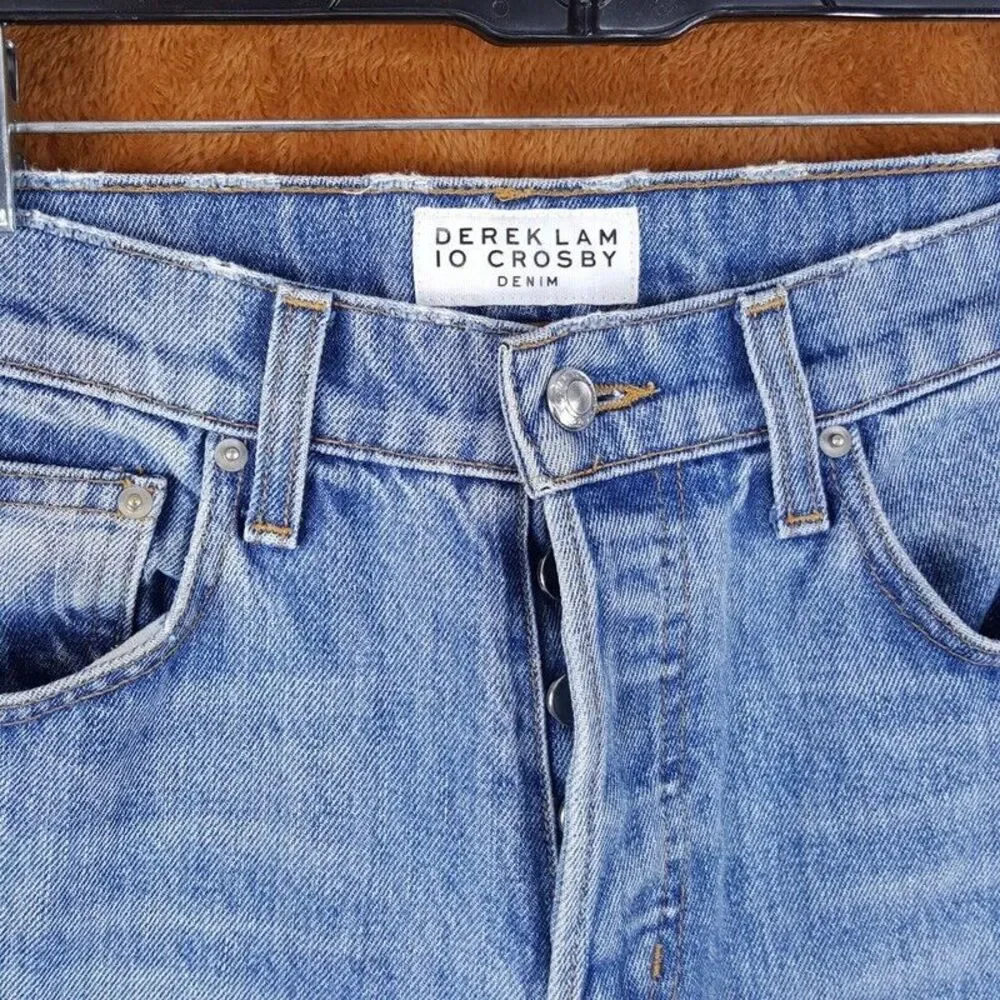 DEREK LAM 10 CROSBY Jeans Womens Size 25 Light Wash Straight High Rise LOU